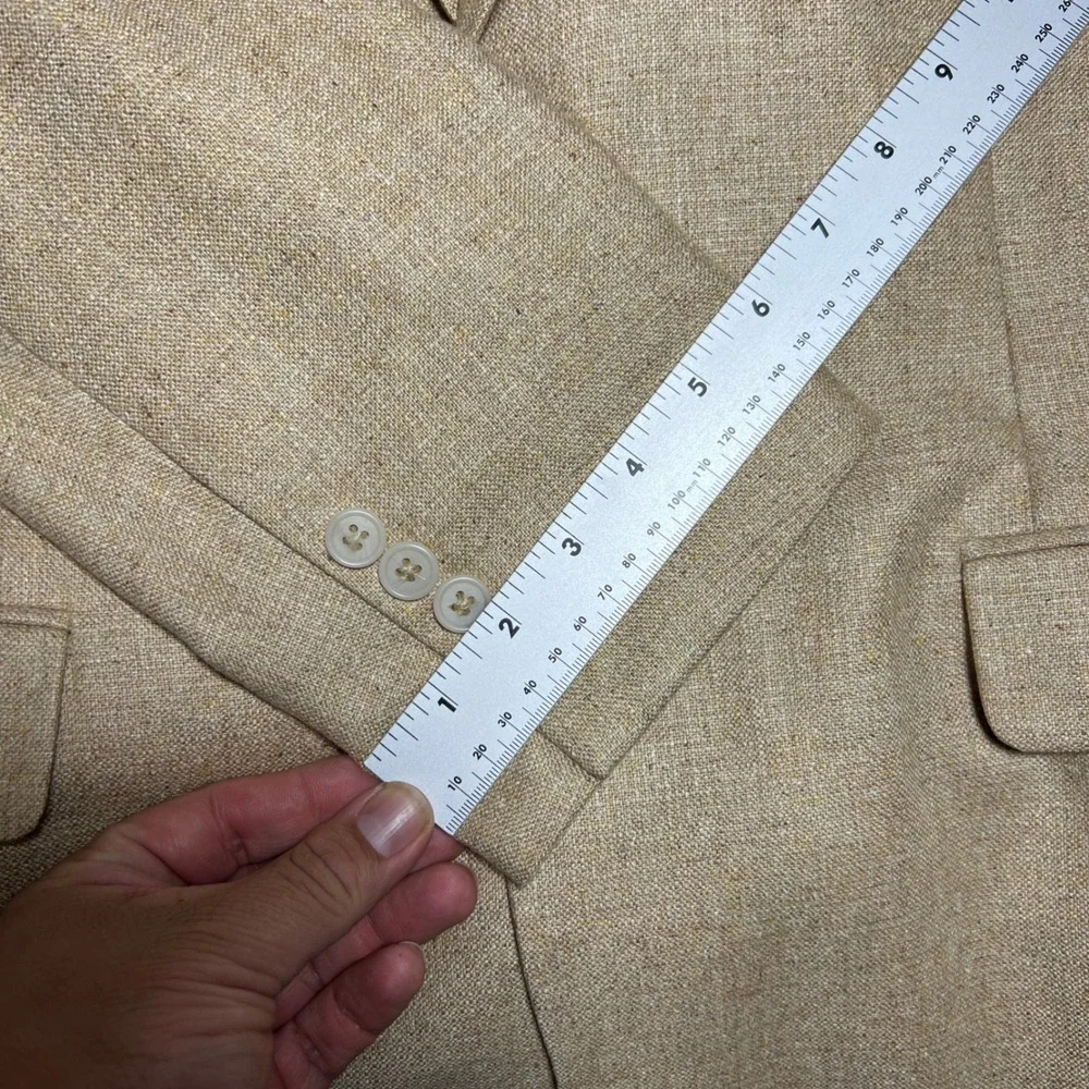 Jos A Bank Signature Collection Men's 42R 100% Silk‎ Blazer Tan Tailored Fit